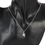 Sterling Silver Plated Pendant Necklace  "The Eye of Lover", 18''+ 1" Extender