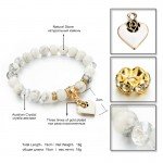 CHICVIE Heart Charm Bracelets Bangles White Natural Stone Bracelet For Women Pulseiras Boho Jewelry friendship Bangle SBR150344