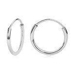 14k White Gold Endless Hoop Earrings 10-20mm