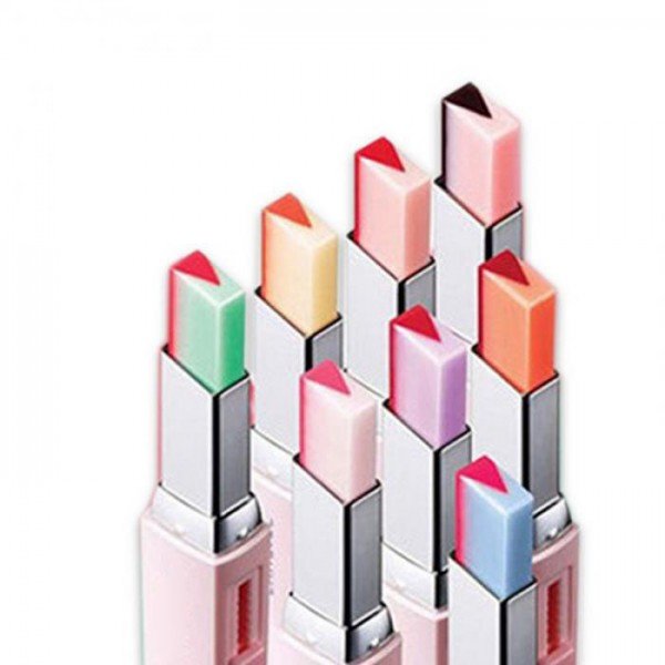 2017 Fashion Korean Bite Lipstick V Cutting Two Tone Tint Silky Moisturzing Nourishing Lipsticks Balm Lip Cosmetic FM88