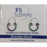 365 Sleepers 1 Pair Stainless Steel 20G (Very Thin) Hinged Segment Ring Hoop Sleeper Earrings Body Piercing 5mm/6mm/7mm/8mm