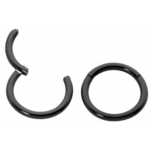 365 Sleepers 1 Pair Stainless Steel 5/16" (8mm) 18G (Thin) Hinged Continuous Segment Ring Hoop Sleeper Earrings Body Piercing
