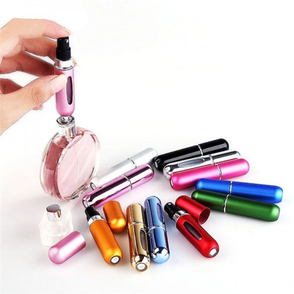 5ml Portable Mini Aluminum Refillable Perfume Bottle With Spray Empty Cosmetic Containers Pump Atomizer For Traveler Lady Gift 