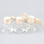 7ML Fashion Clear air Glass Perfume Bottles, Car Pendants Personalized Gifts, Wooden Empty Glass Perfume Bottles