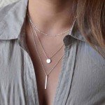ALIUTOM 2017 Women's Fashion Jewelry Colar 1pc European Simple Gold Silver Plated Multi Layers Bar Coin Necklace Clavicle Chains