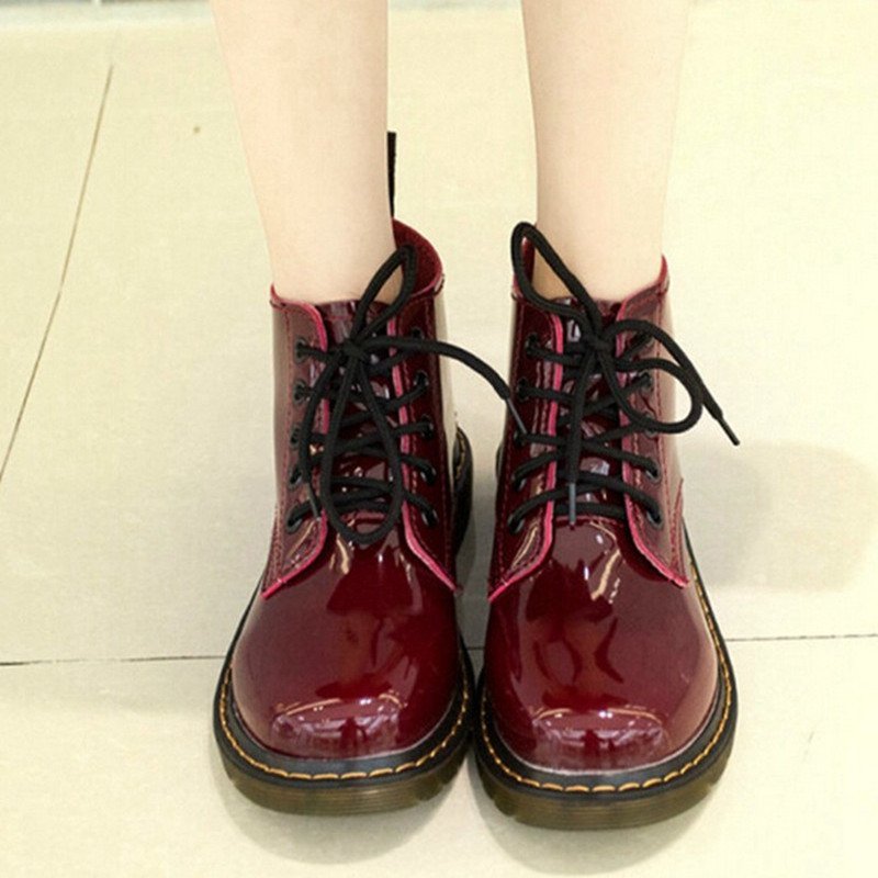 girls red leather boots