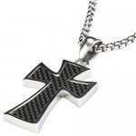 Dannyshi Men's Stainless Steel Cross Pendant Necklace 24 Inch