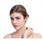 FIBO STEEL 4 Pairs Stainless Steel Stud Earrings for Men Women Ear Piercing CZ Inalid,6-8MM