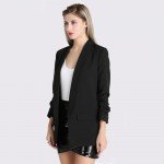 Fashion Autumn Women Blazers and Jackets Work Office Lady Suit Slim White Black None Button Business female blazer Coat Talever 