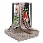 Fashion Square Head Scarf Women Vintage Flower Hijab Foulard Luxury Brand Scarves Female 90*90cm Shawl&Wraps 2018 New For Ladies