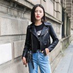 Ftlzz Pu Leather Jacket Women Fashion Bright Colors Black Motorcycle Coat Short Faux Leather Biker Jacket Soft Jacket Female