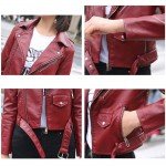 Ftlzz Pu Leather Jacket Women Fashion Bright Colors Black Motorcycle Coat Short Faux Leather Biker Jacket Soft Jacket Female