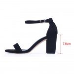 GENSHUO 2018 Ankle Strap Heels Women Sandals Summer Shoes Women Open Toe Chunky High Heels Party Dress Sandals Big Size 42