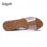 Gdgydh 2018 New Summer Transparent Platform Wedges Sandals Women Fashion High Heels Female Summer Shoes Size 34-40 Drop Shipping