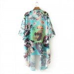 Haoricu Women Cardigan, Womens Open Front Floral Print Chiffon Loose Shawl Kimono Cover up Shirt