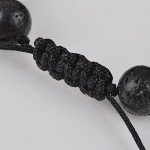 Jeka Lava Stone Bracelet Stretch Beads Black Healing Energy Jewelry for Men Women Handmade Braided Adjustable
