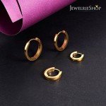 JewelrieShop Men Jewelry Set Huggie Earrings Hinged Hoop Dangle Earrings, Stainless Steel, Hypoallergenic, Urban Hoop Earrings
