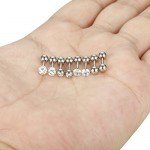 Jstyle 4 Pairs Stainless Steel Ball Stud Earrings for Men Women CZ Cartilage Helix Ear Piercing
