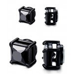 LOYALLOOK Stainless Steel Stud Earrings for Women Mens Non-piercing Magnetic Earrings Square Cubic Zirconia