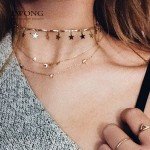 LWONG Dainty Gold Color Chain Tiny Star Choker Necklace for Women Bijou Necklaces Pendants Simple Boho Layering Chokers Chockers