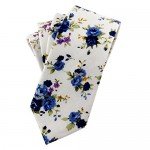 Mantieqingway Men's Cotton Printed Floral Neck Tie