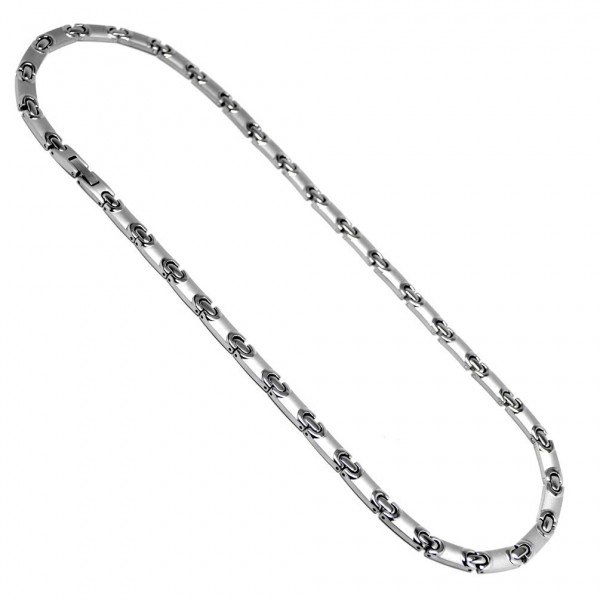 Men's Titanium Magnetic Power Flat Link Golf Necklace