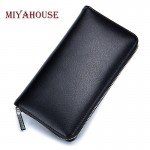 Miyahouse Unisex Card Holders Wallet Split Leather Male Business RFID Cards Wallet High Capacity Female Credit Holders Purses
