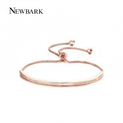 NEWBARK Top Quality Bracelet & Bangle for Women Captivate Bar Slider Brilliant CZ Rose Gold Color Jewelry Pulseira Feminina