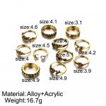 New 11pcs/Set Vintage Punk Antique Moon Leaf Flower Carved Midi Finger Rings For Women Bohemian Knuckle Ring Set Jewelry Anillos