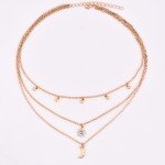 New Boho Jewelry Multi Layer Beads Choker Necklaces for Women Sexy Moon Fashion Pendant Vintage Collier choker Necklace Gifts