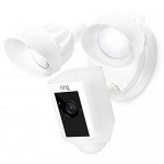 Ring Floodlight Camera Motion-Activated HD Security Cam Two-Way Talk and Siren Alarm, White, Works with Alexa