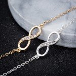 Shuangshuo 2017 New Fashion Infinity Bracelet for Women with Crystal Stones Bracelet Infinity Number 8 Chain Bracelets bileklik