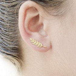 Shuangshuo New Vintage Jewelry Exquisite Feather Earrings for Women Beautiful Tree Simple Leave Earrings Ear clip brincos