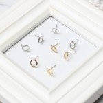 Simple Korean Creative Geometric Hexagon Stud Earrings for Women Small Ear Studs Earing Brincos Ear Jewelry Girls Gift RY37