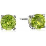 Sterling Silver Genuine and Created Gemstone Round 6mm Birthstone Stud Earrings