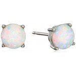 Sterling Silver Genuine and Created Gemstone Round 6mm Birthstone Stud Earrings