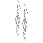 Sterling Silver Linear Swirl French Wire Earrings