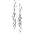 Sterling Silver Linear Swirl French Wire Earrings