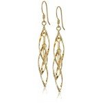 Sterling Silver Linear Swirl French Wire Earrings