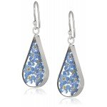 Sterling Silver Pressed Flower Teardrop Earrings