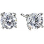 Sterling Silver Round Cut Cubic Zirconia Stud Earrings