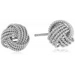 Sterling Silver Twisted Love Knot Stud Earrings