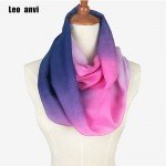 Summer rainbow silk Chiffon lady Ring Loop Scarf Brand Fashion Scarf Leopard Print Infinity Tube Scarves For Women femme