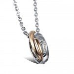 Sweheart His & Hers Matching Set Stainless Steel Couples Pendant Necklace for Lover Valentine (A Pair)