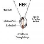 Sweheart His & Hers Matching Set Stainless Steel Couples Pendant Necklace for Lover Valentine (A Pair)