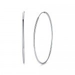 T400 Jewelers 925 Sterling Silver Polished Round Circle Hoop Earrings, All Sizes Mother's Day Gift