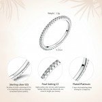 WOSTU  Genuine 100% 925 Sterling Silver Simple Geometric Round Single Stackable Finger Rings For Women Engagement Jewelry CQR066