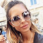 Winla 2017 Fashion Sexy Cat Eye Sunglasses Women Coating Reflective Mirror Diamond Decoration Glasses Female Shades UV400 WL1016