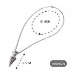 Wowastyle Retro Stainless Steel Arrowhead Pendant Necklace Spearhead Necklace for Men