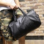 Xiao.P  Brand High Quality PU Leather Men's Travel Bags Black Bucket Handbags Shoulder Bag Big Volume Men Business Luggage Bag